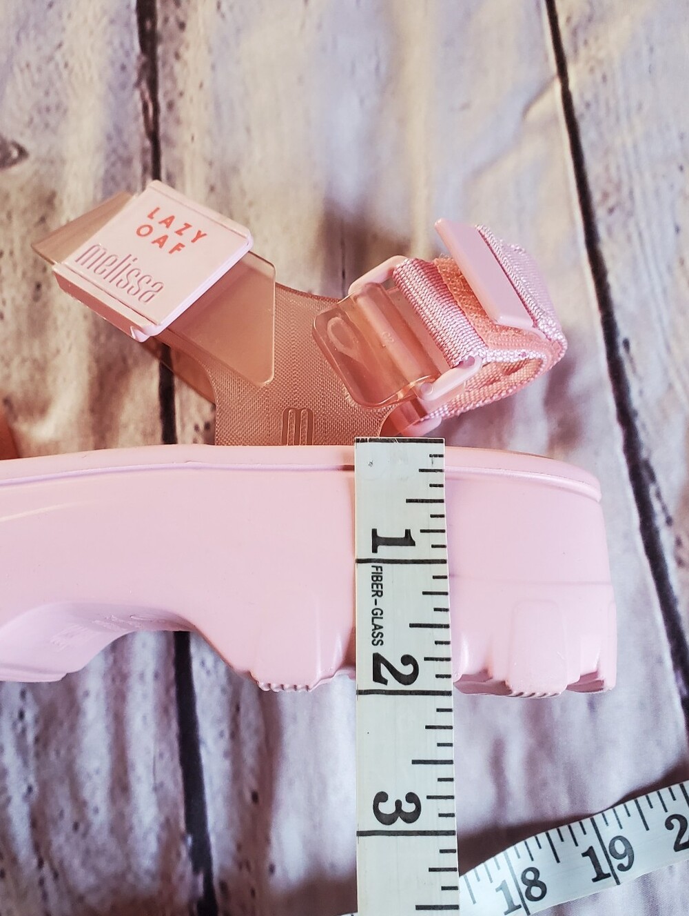 Melissa x Lazy Oaf Pink Platform Sandals with Red Heart Accents - Picture 12 of 13